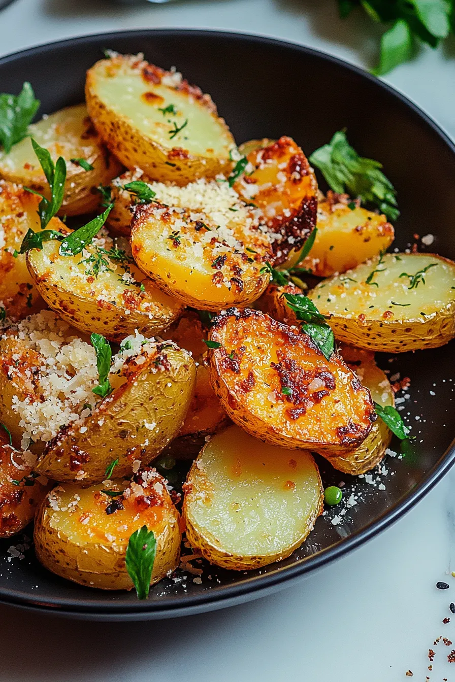 Crispy Garlic Parmesan Crusted Potatoes – Recipes Dish