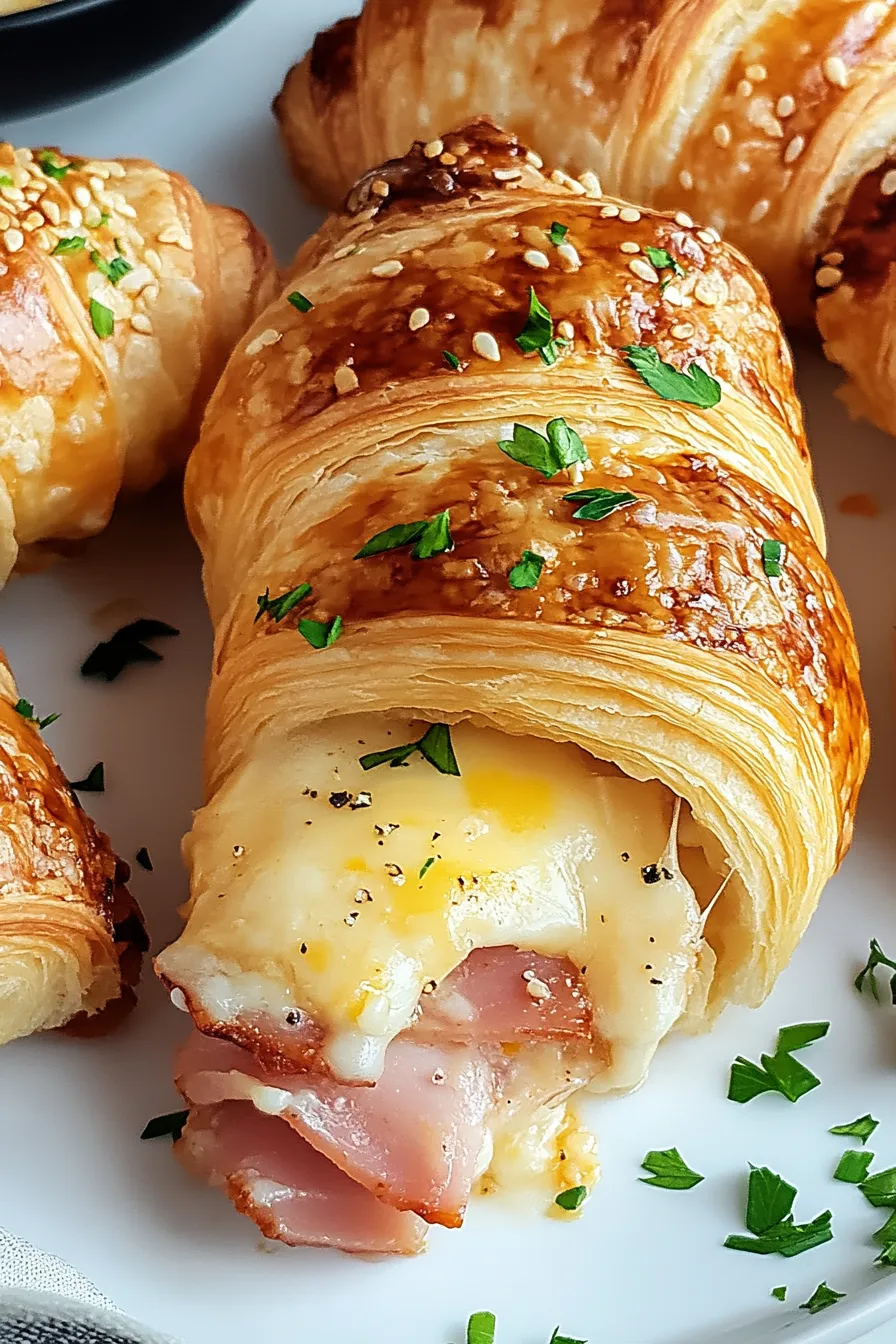 Baked Ham and Cheese Croissants – Recipes Dish