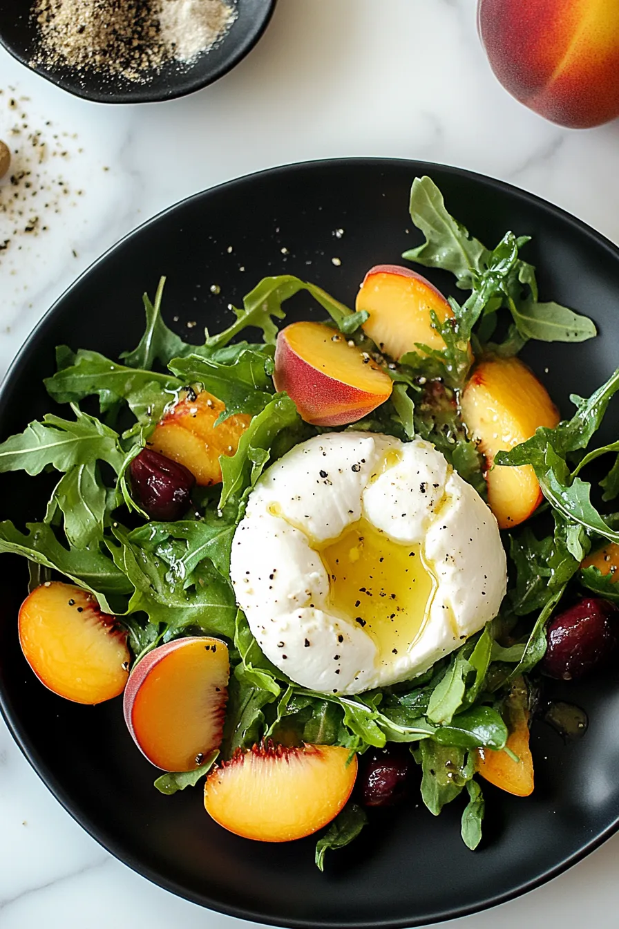 Peach Burrata Salad With Champagne Vinaigrette – Recipes Dish